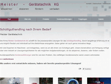 Tablet Screenshot of meister-geraetetechnik.de